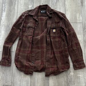 Carhartt Red and Brown Plaid Shirt